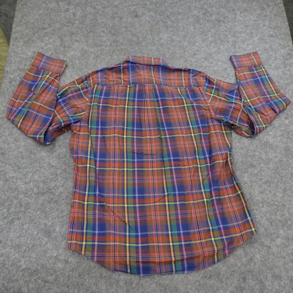 Bugatchi Uomo Button Up Shirt Mens Large Orange Long Sleeve Classic Fit Check - Picture 11 of 13